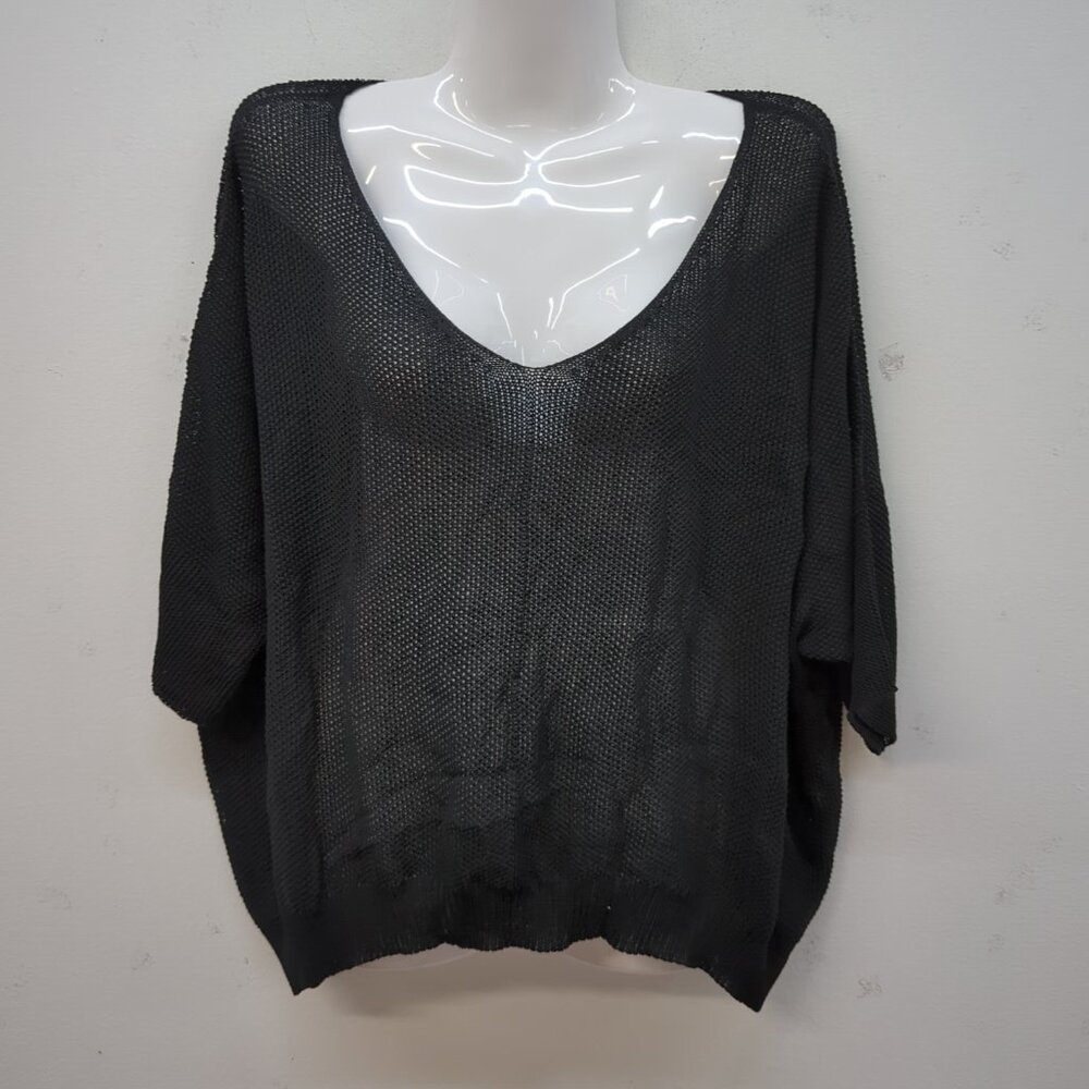 Joyfunear Dolmen Sleeve Pullover Knit Womens Sweater XXL Charcoal Grey